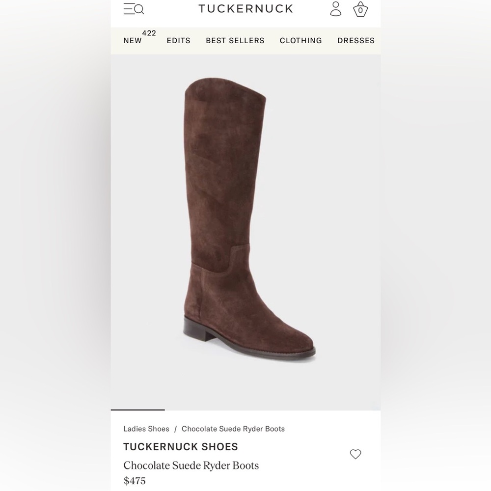 Tuckernuck Chocolate Suede Ryder Boots. Size 7 1/2.